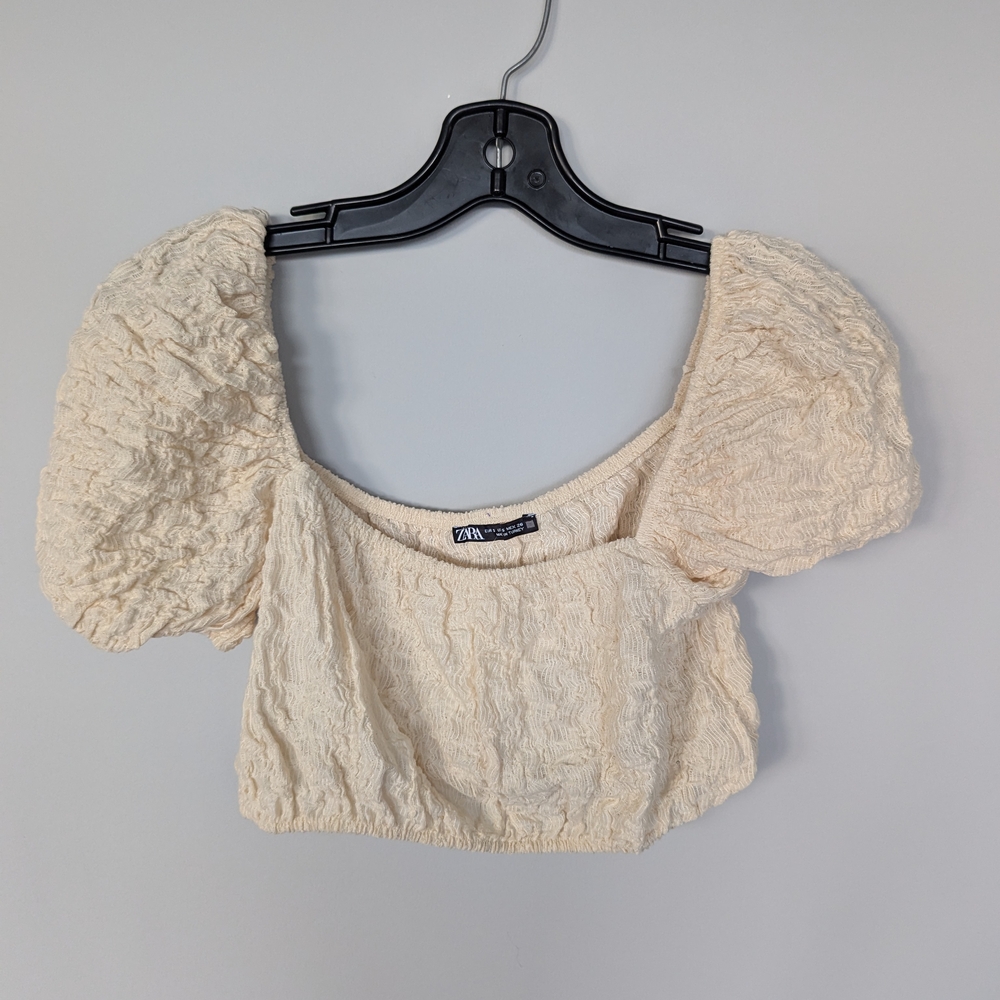 Zara Cream Puff Sleeve Top
